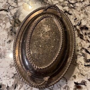 Vintage English Silver MFG.Corp Divided Serving Dish w/ LID COVER Made In U.S.A